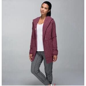Lululemon Find Your Centre Wrap‎ Hoodie Heathered Marled Rust Berry Size 2